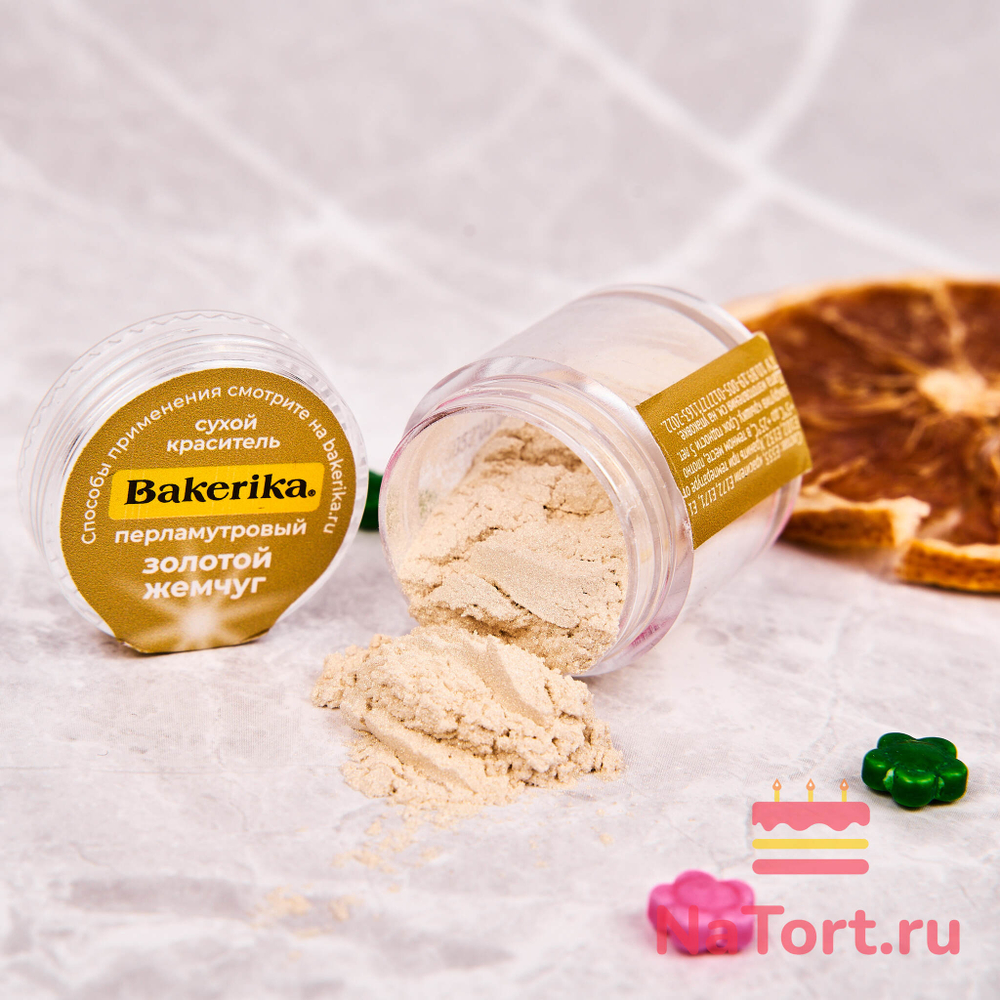 Краситель сухой перламутровый Bakerika «Золотой жемчуг» 4 гр