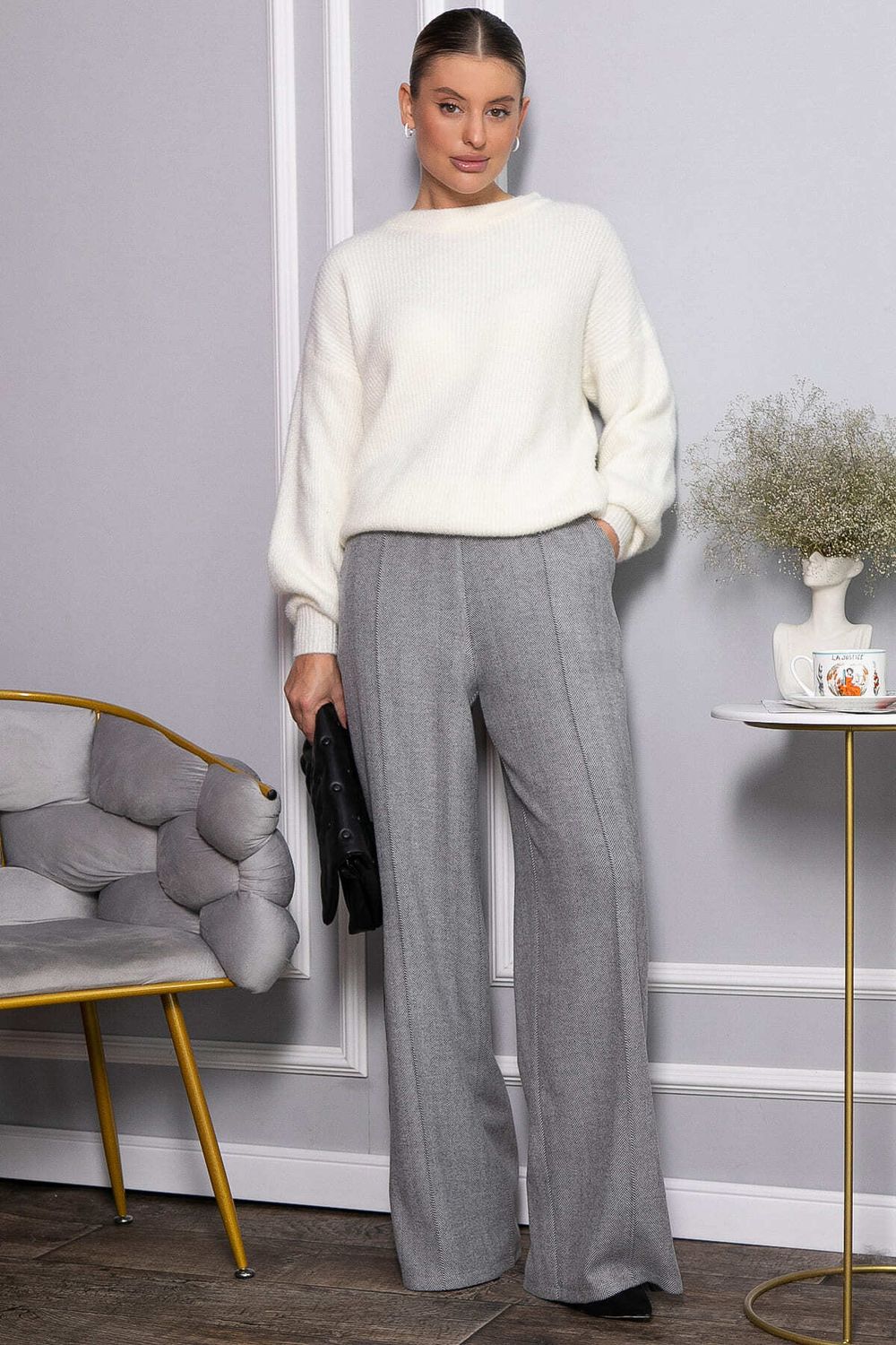 Брюки утепленные трикотажные Вильнюс (серые) Б14452-5М LT Collection