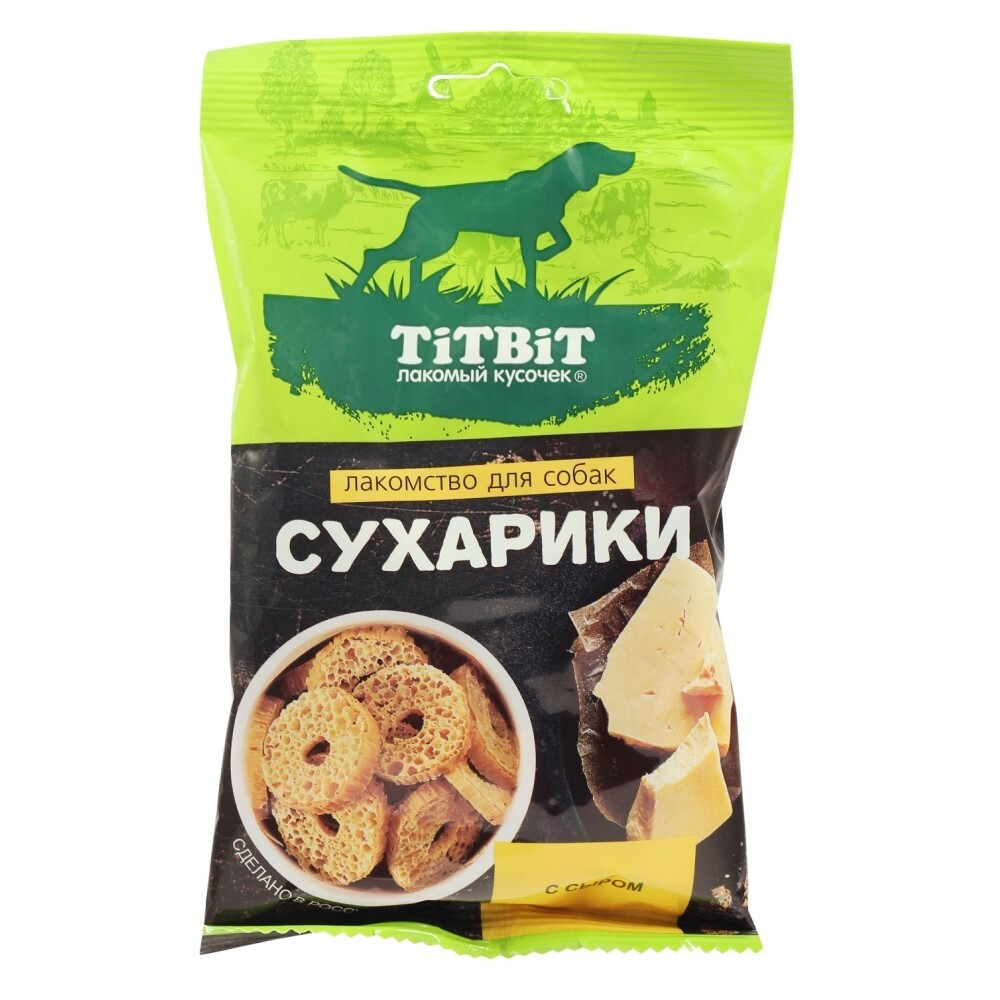 Лакомство "Сухарики с сыром" 55 г - для собак (TiTBiT Лакомый кусочек 25666)