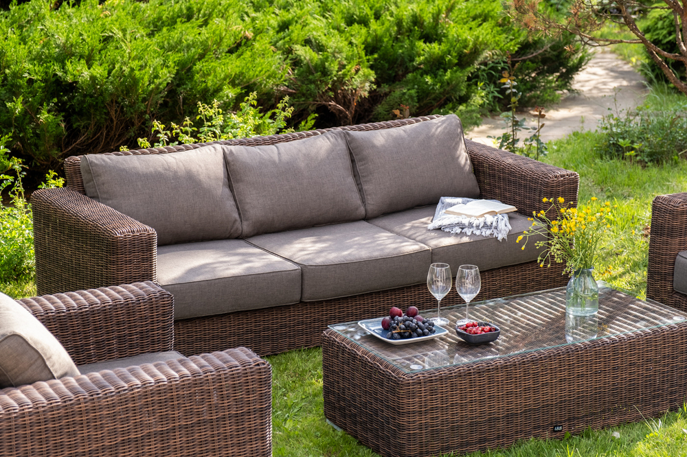 "Барселона" лаунж-зона из искусственного ротанга, цвет соломенный