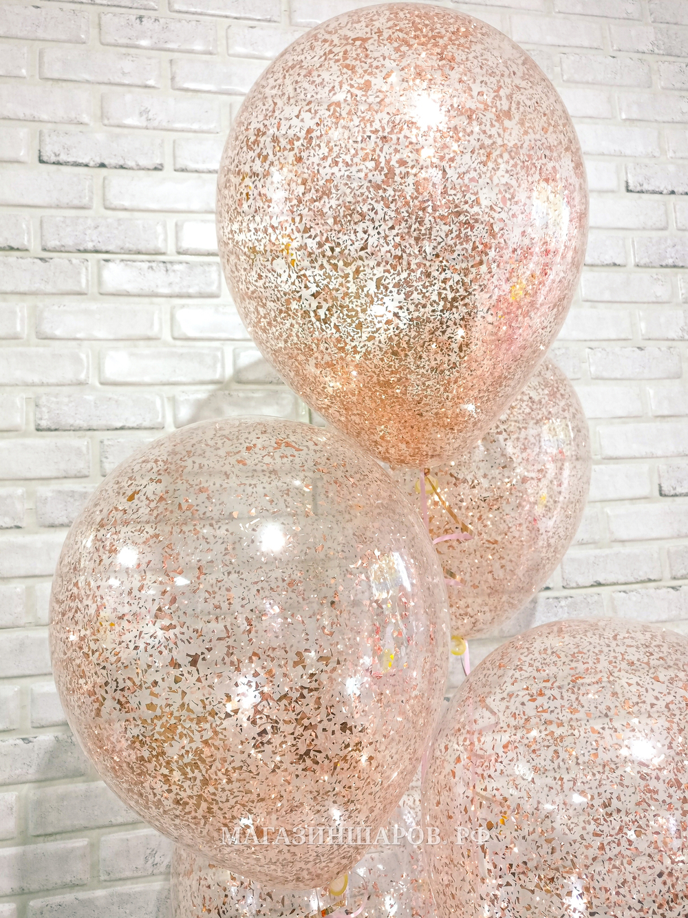 Шар с конфетти "Крошка Розовое золото"