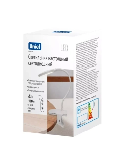 Светильник прищепка настольный ULM-D605 4W DIM WHITE