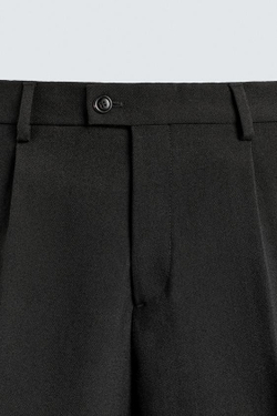 ZARA КОСТЮМНЫЕ БРЮКИ ИЗ 100% ШЕРСТИ, ЧЕРНЫЙ
