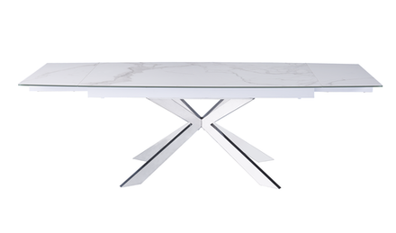 Стол обеденный Ist Casa раскладной Иллюзион, 160(240)х90х76 см, белый мрамор