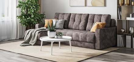 Угловой диван BOSS 2.0 Classic XL велюр Alkantara серый