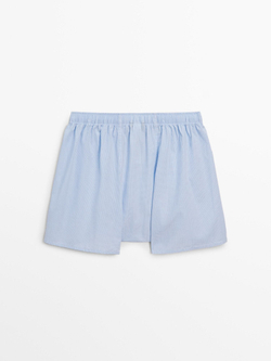 Massimo Dutti Трусы-боксеры из поплина, небесно-голубой