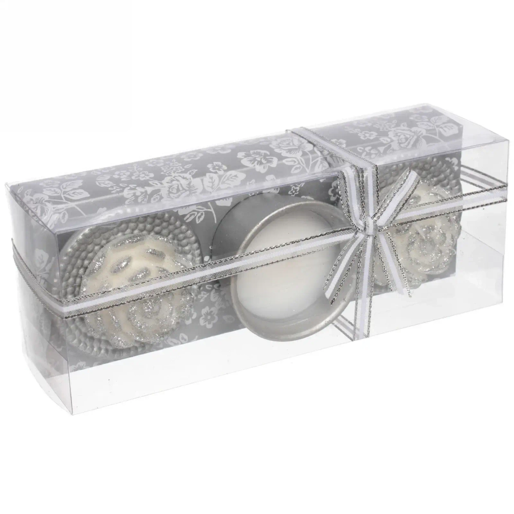 Свечи новогодние «Желание» 22x8.3x7 см, серебро