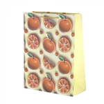 Пакет подарочный бумажный Alingar, (L+) 26х32х10 см, вертикальный, "Сочные фрукты", матов. ламинация, тиснение голография, эффект 3D, ассорти
