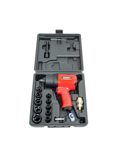 Ударный пневмогайковерт (880 Нм; 1/2; кейс) Gigant Professional PW 880RKS + набор головок
