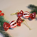 Елочные игрушки 2шт 8см "Таинственное очарование. Конфетки", красный