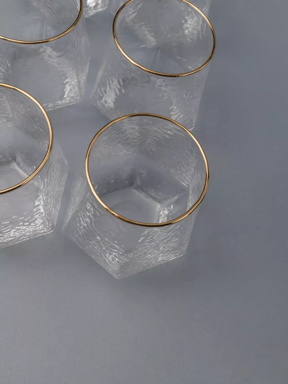 Набор шестигранных бокалов с рифленым стеклом 6 шт 300 мл.