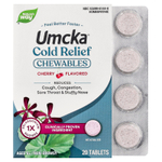 Nature's Way, Umcka®, жевательные таблетки для облегчения симптомов простуды, для детей от 6 лет, с вишневым вкусом, 20 таблеток