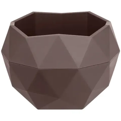 Кашпо для цветов пластиковое 0,45л d-12,3см «Топаз» Мокачино