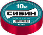 СИБИН 15 мм х 10 м, Изоляционная лента пвх красная (1235-3)