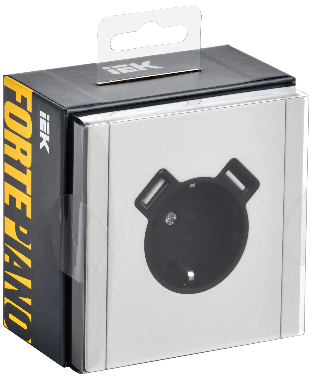 FORTE&PIANO Розетка 1-местная с заземлением с защитными шторками винтовое крепление 16А USB A+A 3,1А FP245M металл белый IEK