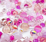 МБ-5 Хрустальные бусины, форма: МИКС, цвет: Розовый, 25 гр.