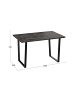Стол кухонный Черный дуб 130х80х75 см