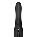 Черный вибратор-кролик 24,6см с функцией вылизывания и нагревом Zalo Ares G-Spot Rabbit Vibrator Obsidian Black