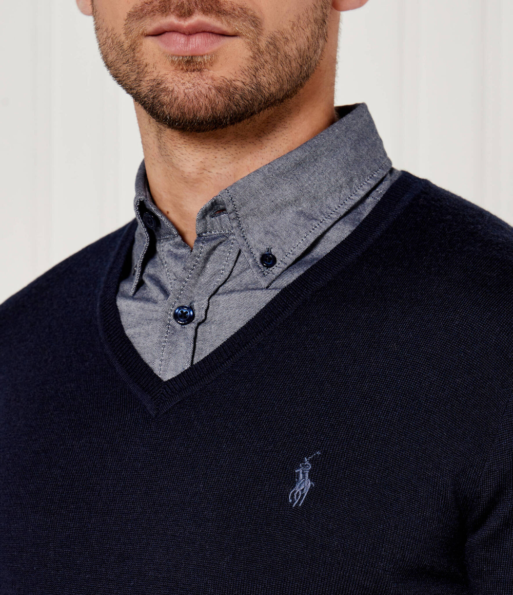 Шерстяной свитер POLO RALPH LAUREN - темно-синий(710946142)