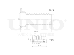 Комплект пыльник и отбойник UNIO DUC-50044