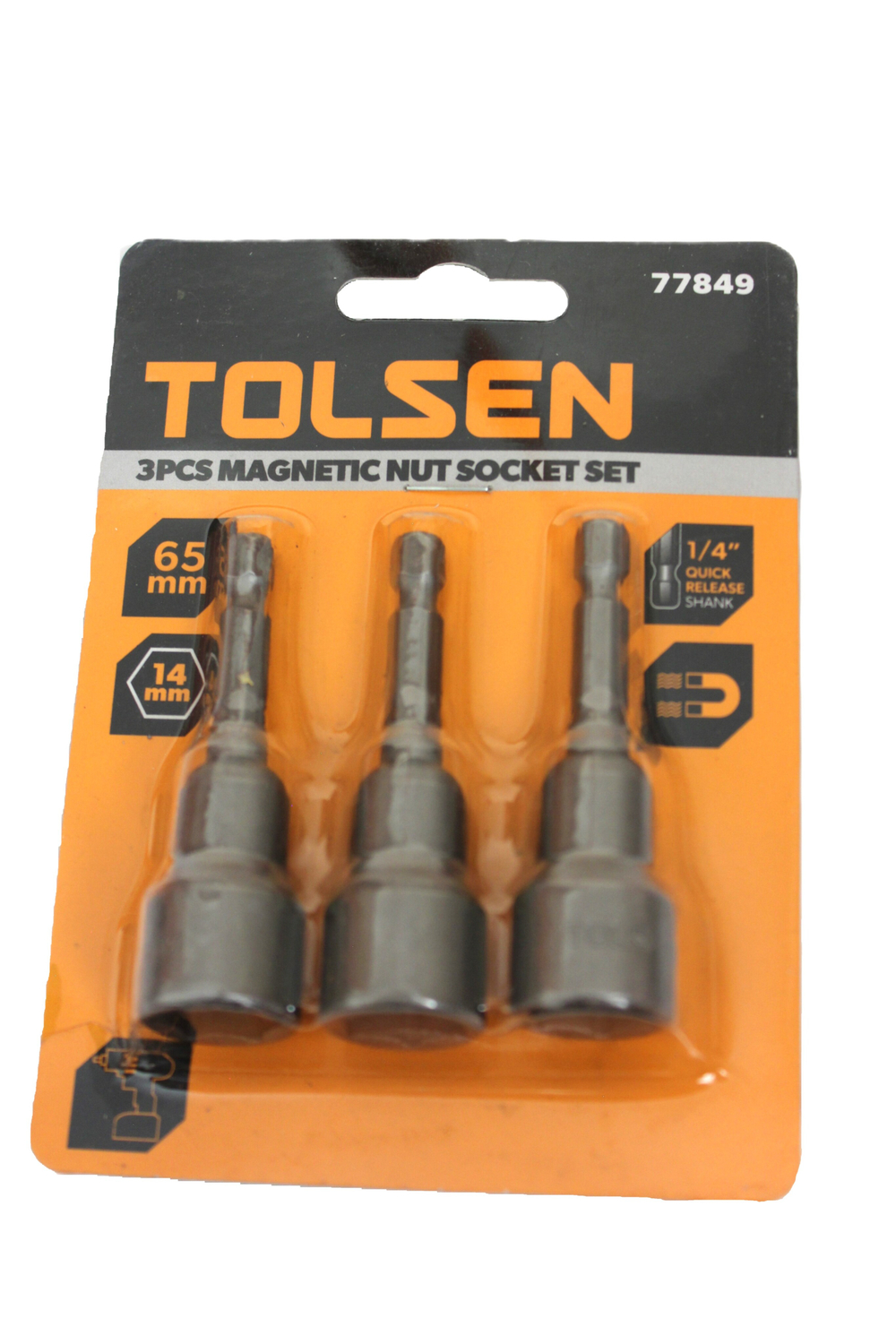 Набор бит с торцевыми магнитными головками TOLSEN 14х65мм 3шт. 77849