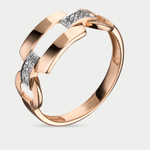 Кольцо для женщин из розового золота 585 пробы с фианитами (арт. К5019)