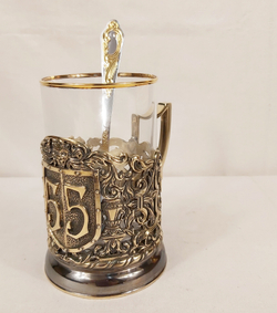 Подстаканник литье Юбилей 55 лет в подарочном футляре