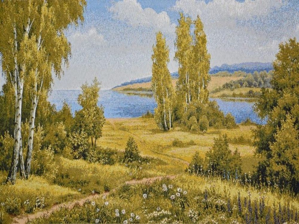 Гобеленовая картина &quot;D. БЕРЁЗОВАЯ ОПУШКА&quot; в багетной раме, Россия.