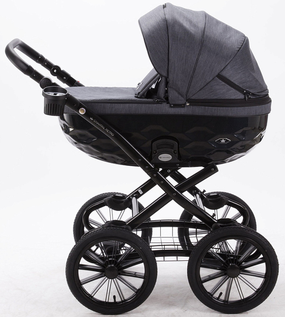 Детская коляска Adamex Chantal Retro 2 в 1 C201 (графит)