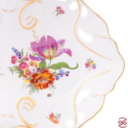 Блюдо овальное Queen's Crown Мейсенский букет 35 см
