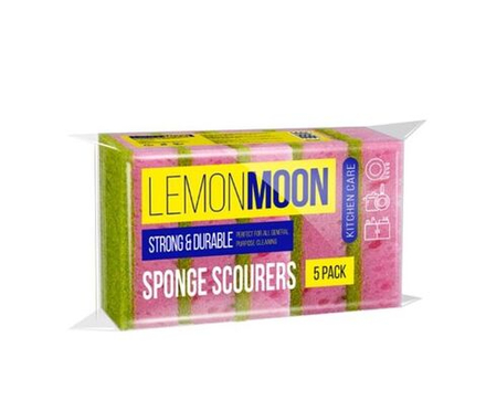 "Lemon Moon" Набор губок для посуды 5шт. 10х7,1х2,9см