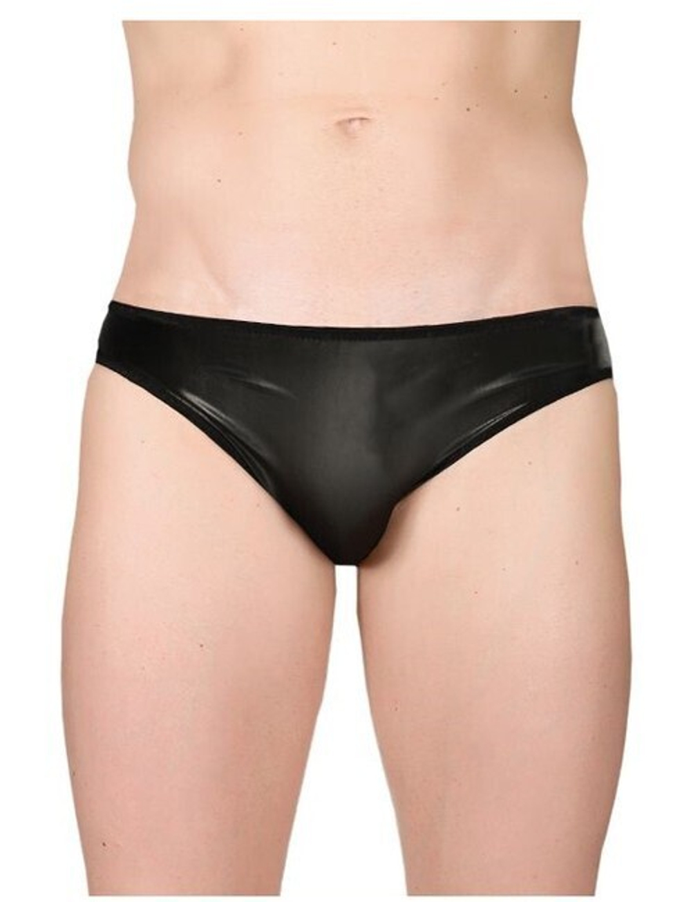 Мужские слипы из материала под кожу (48) (Цвет: черный)