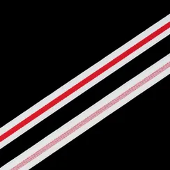 Резинка бретелечная белая/красная 12 мм