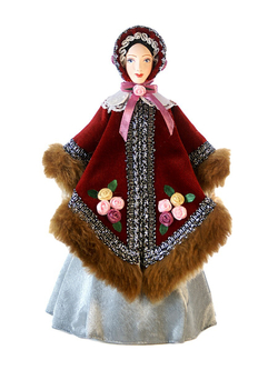 Кукла коллекционная Дама в бархатном салопе 19 века