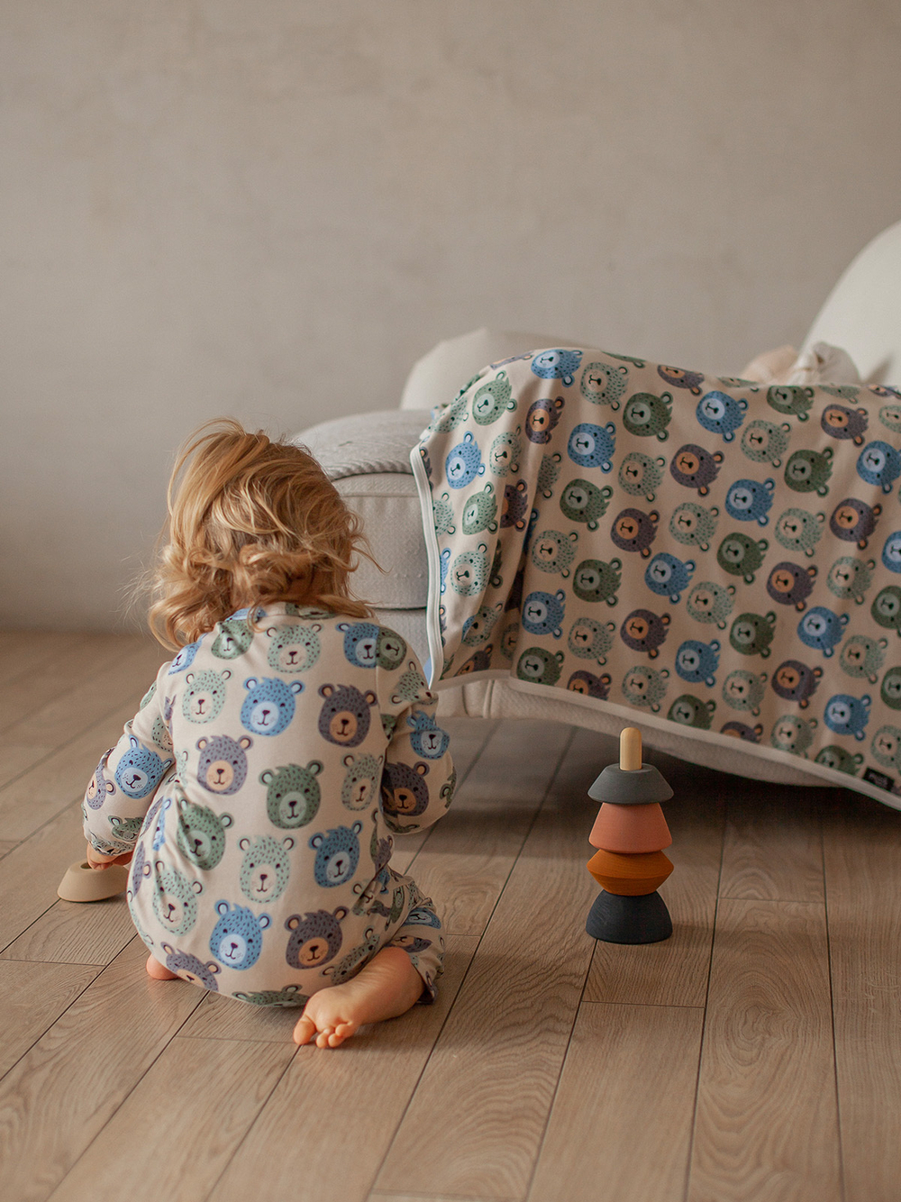 Двусторонний плед Mjölk Grizzly Bears