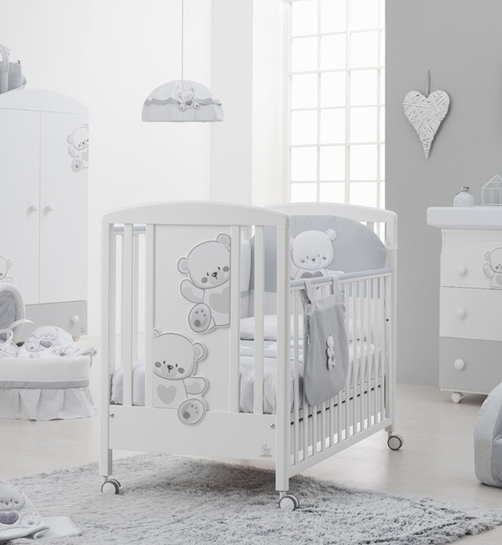 Детская кроватка Italbaby Baby Jolie белый/серый