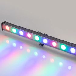 Светодиодный прожектор AR-LINE-1000M-24W-24V RGB (Grey, 30 deg, DMX512) (Arlight, Закрытый) 023624