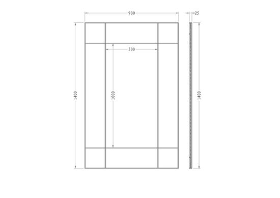 KFG048 Зеркало в металлич. раме цвет хром 90*140см