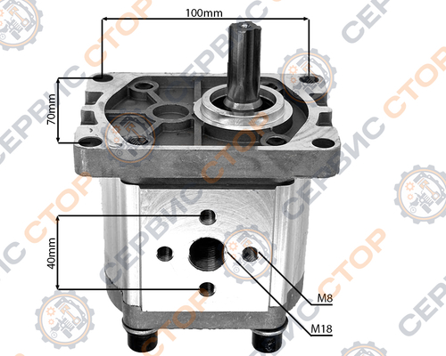 Гидравлический насос (шестеренчатый) CBT-E316  левого вращения, привод шлиц, выход 180°