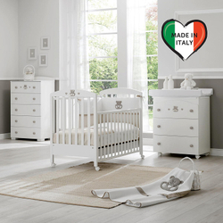 Пеленальный комод Erbesi Charly 3 ящика белый/песочный