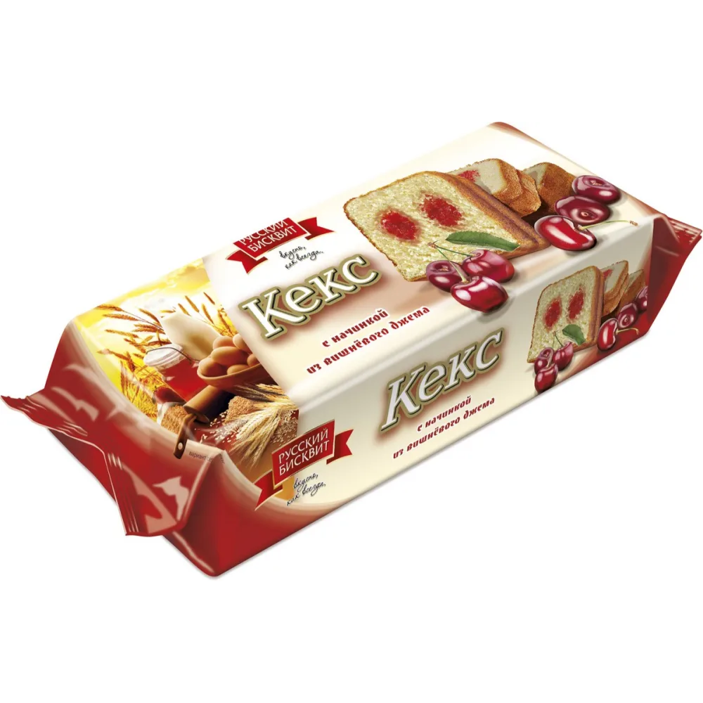 Кекс Русский бисквит вишневый джем 225 гр
