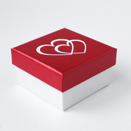 Футляр картонный, 2 сердца, серия "АМУР", 60х60х34мм