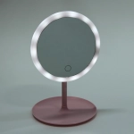 Зеркало настольное с подсветкой на подставке «SVETi», цвет розовый, USB, 28*18см
