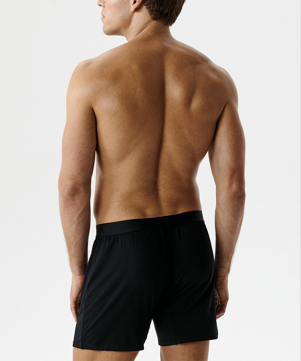 Мужские трусы боксеры Atlantic, 1 шт. в уп., микромодал, черные, MBX-662