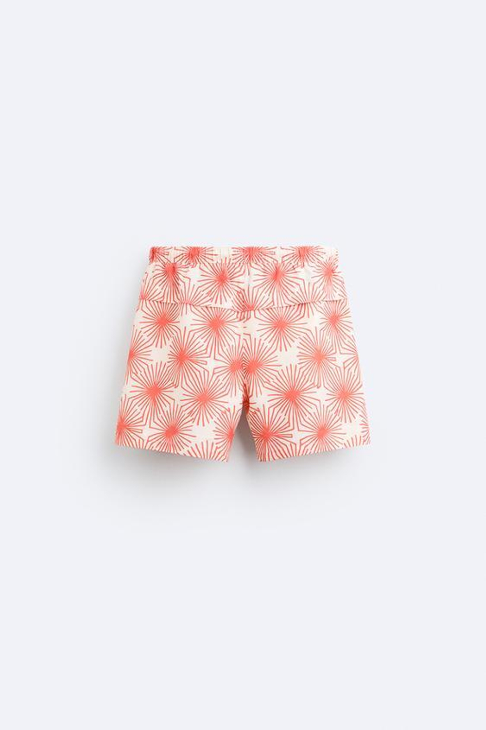 ZARA ПЛАВКИ КЛАССИЧЕСКОГО КРОЯ С ЦВЕТОЧНЫМ ПРИНТОМ, ОГНЕННО-КОРАЛЛОВЫЙ