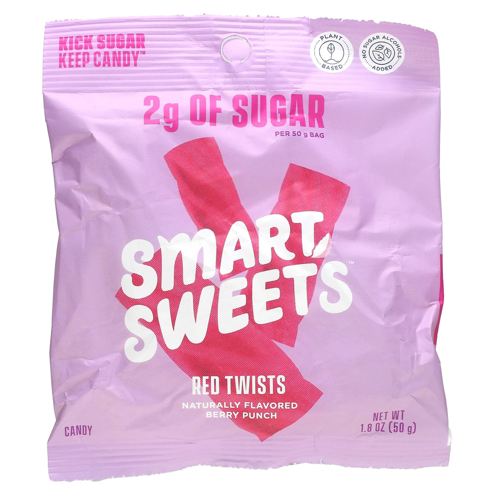 SmartSweets, Red Twists, ягодный пунш, 50 г (1,8 унции)