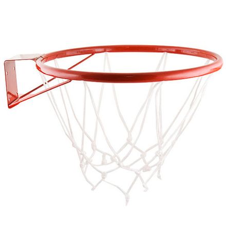 Кольцо баскет. № 5, MR-BRim5, диам.380 мм, труба 18 мм, с сеткой и кронштейном, красное