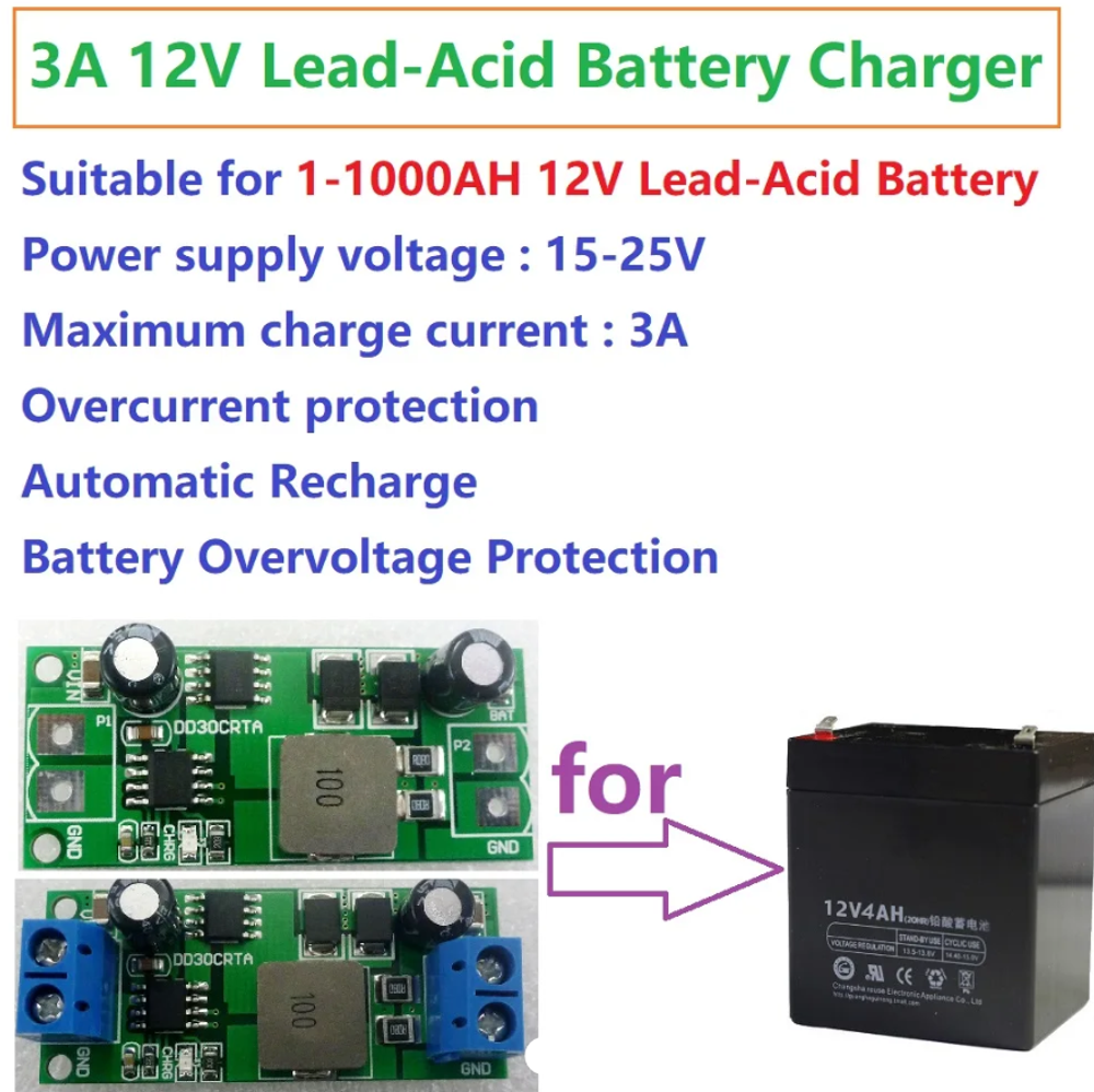 Плата заряда свинцовых аккумуляторов 12V, DD30CRTA