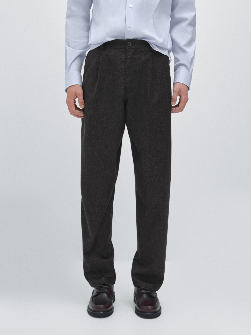 Massimo Dutti Брюки прямого кроя в клетку, темно-серый