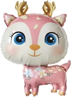 Шар (30""/76 см) Фигура, Олененок, Розовый, 1 шт. Д033